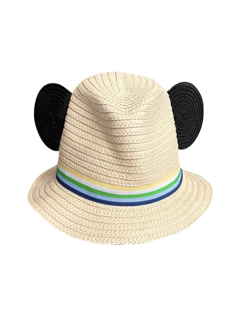 Disney x Hanna Andersson Straw Fedora Hat with Ears Size Medium